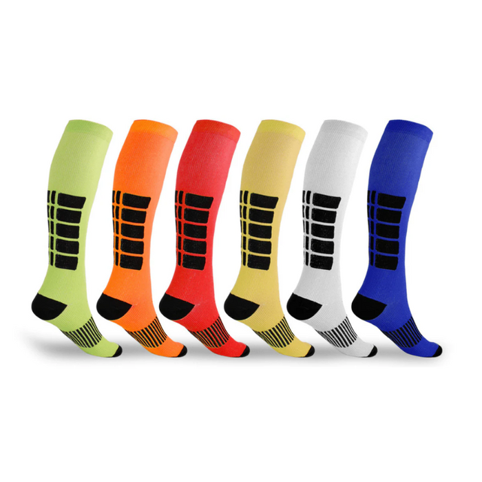 High-Length Compression Athletic Socks – Colorful and Supportive