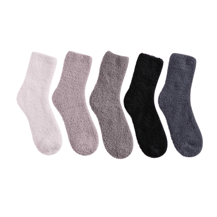 5 Pack Fuzzy Plush Winter Socks – Warmth and Comfort for Cold Days