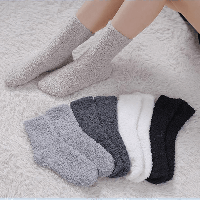 5 Pack Fuzzy Plush Winter Socks – Warmth and Comfort for Cold Days