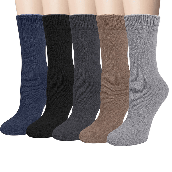 5 Pack Soft Wool Blend Socks –  Warmth and Comfort