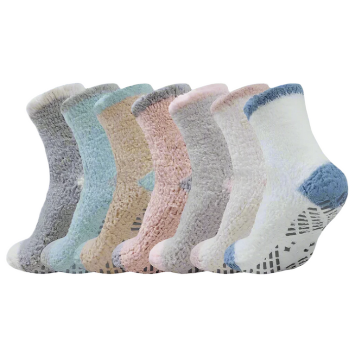 7-Pack Non-Slip Diabetic Socks - Cozy and Comfortable