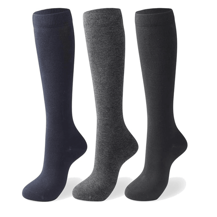 3-Pack Assorted Cotton Socks - Plain And Comfortable Fit