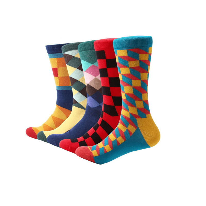 Optical Cotton Casual Socks