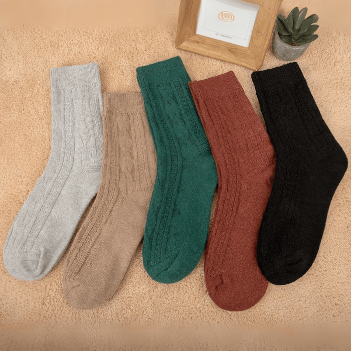 5-Pack Ribbed Mid-Length Socks - Comfortable and Stylish