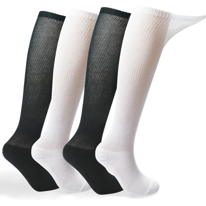 Pair Of 4 Wide Cushioned Sole Diabetic Socks