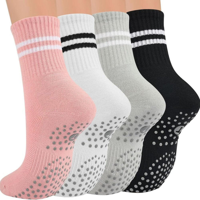 4 Pack Yoga Crew Toe Socks – Perfect for Yoga and Dance