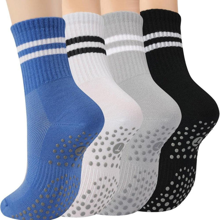 4 Pack Yoga Crew Toe Socks – Perfect for Yoga and Dance