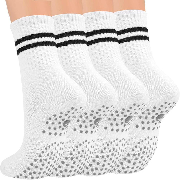 4 Pack Yoga Crew Toe Socks – Perfect for Yoga and Dance