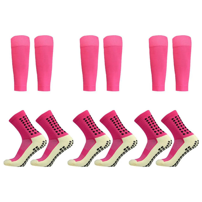 3-Pack Athletic Grip Socks - Non-Slip Performance and Comfort